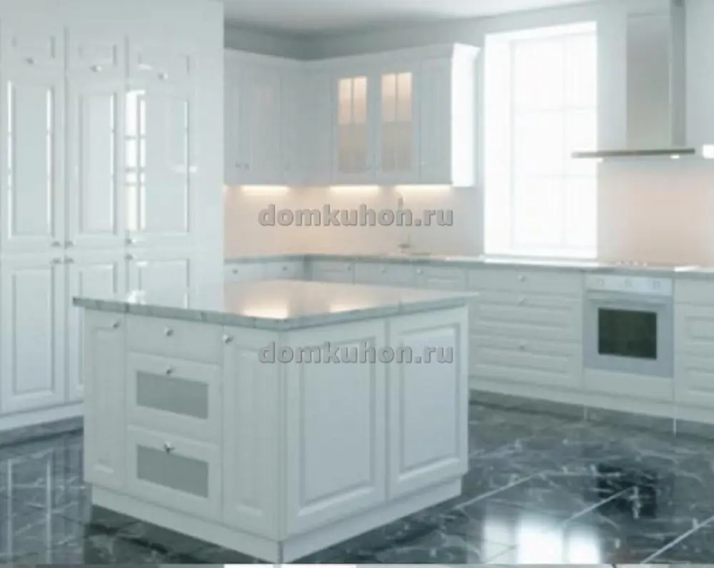 Кухня с островом - Каштан